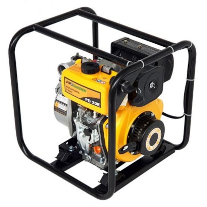 Motopompa ProGARDEN PD20E, motor diesel 250 CC, 3.3 kW, 4.5 CP, racord 2 inch, 50 mm, pentru apa curata, pornire electrica