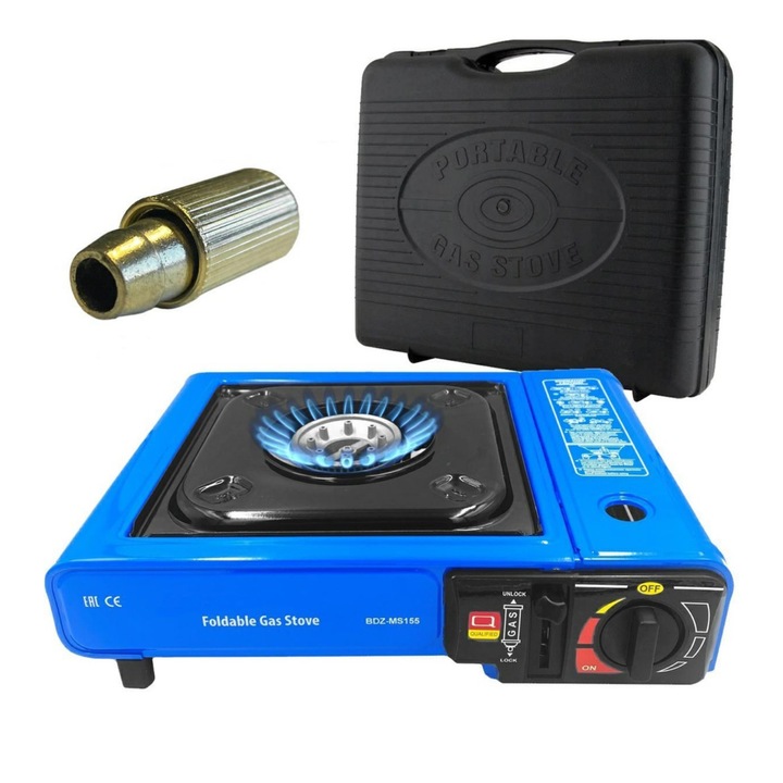 Aragaz Camping, Portabil, ALG™, Dubla alimentare, Butelie sau Spray 227Gr, aprindere piezo, cutie transport