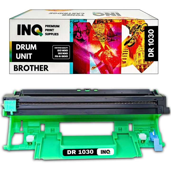 Image unit printer Brother DR1030 черен, 10 000 страници, сертификат ISO 14001 + 9001