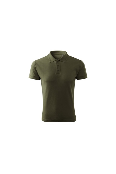Férfi pólóing, Pique Polo Free F03, katonai zöld, 3XL