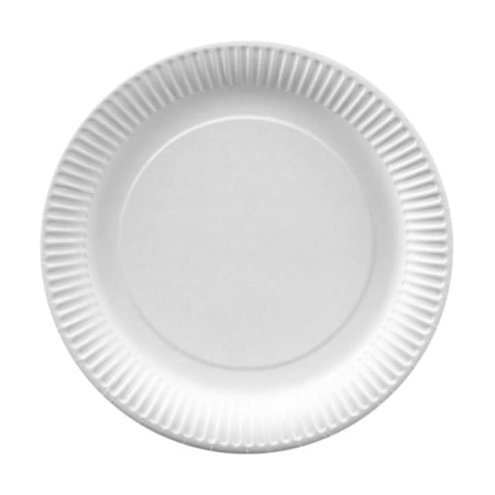 Farfurii din carton alb 23 cm, 25 buc/set