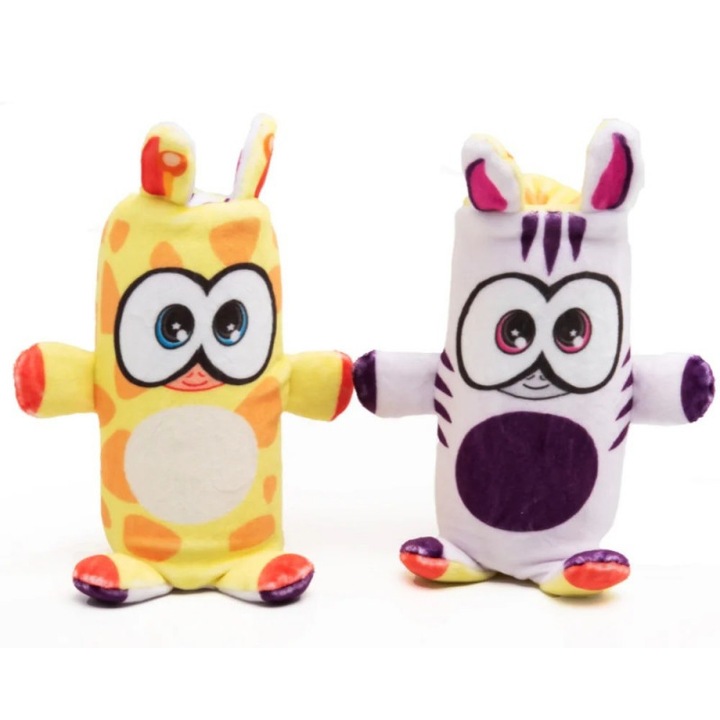 Обръщаща се плюшена играчка, EPEE Dublusie, жираф/зебра, многоцветна