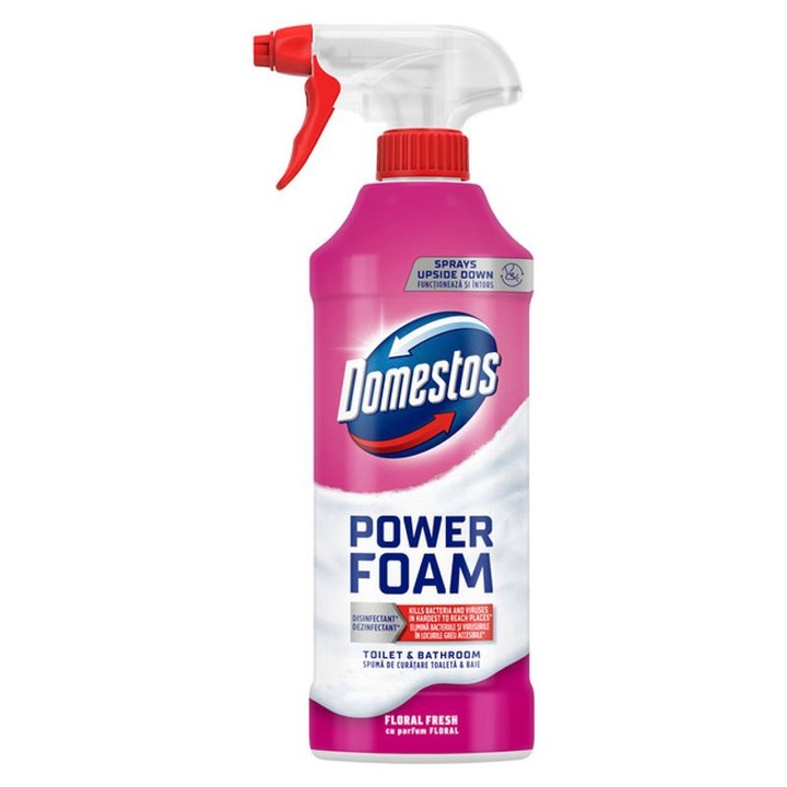 Spuma de curatare Spray, Domestos Power Foam, parfum Floral, 435ml