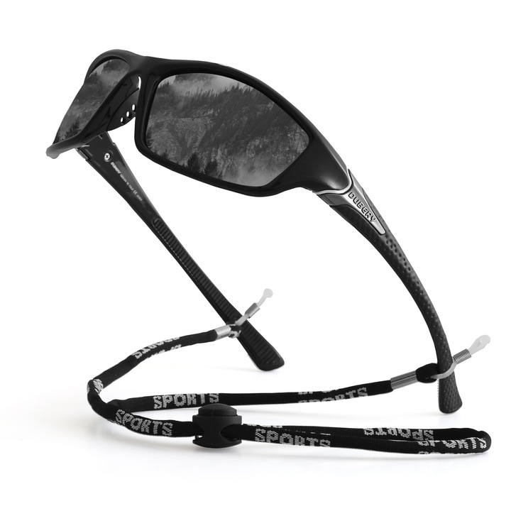 Ochelari de soare ciclism barbati, Dubery, Lentile polarizate, Negru gri