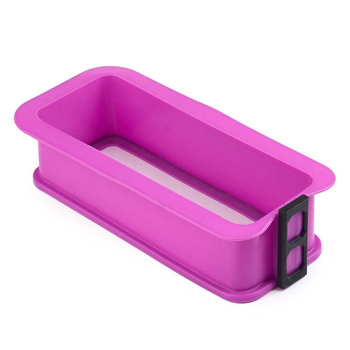 Forma Silicon Onuvio® cu Fund din Sticla Temperata pentru Prajituri, Blat, Chec, Cozonac, 29cm, Dreptunghiulara