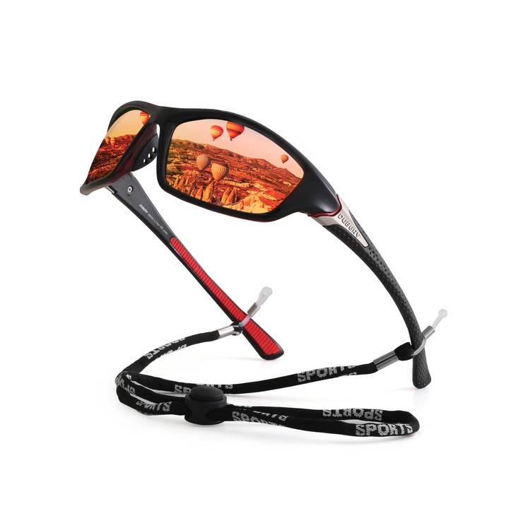Ochelari de soare ciclism barbati, Dubery, Lentile polarizate, Rosu