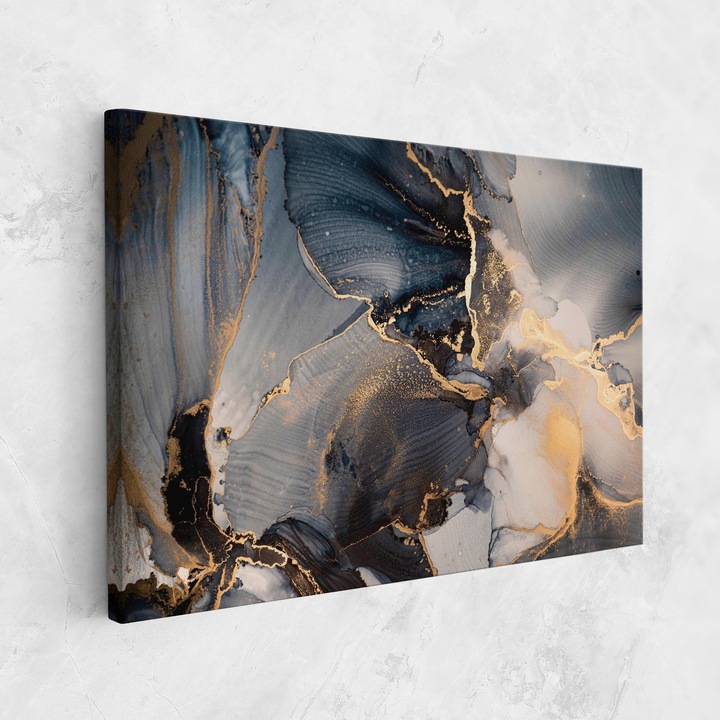 Tablou Canvas, 40x60 cm, Dormitor si Living, Abstracte, Marble, Golden Abstract Marble