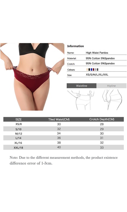 Set 6 perechi chiloti dama, JOGVELO, Bumbac/Spandex, Multicolor, Multicolor