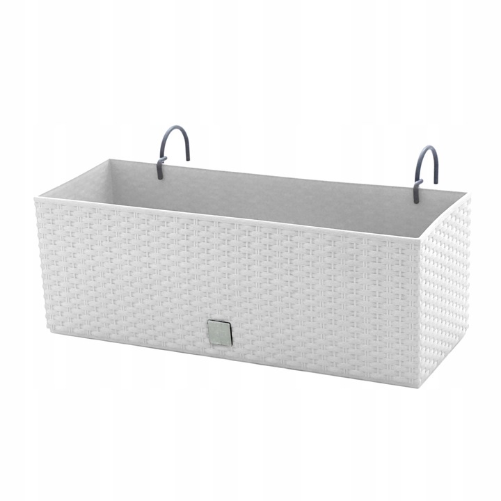 Ghiveci de flori pentru balcon cu maner, Dikel, Rato DRTC500, culoare Alb