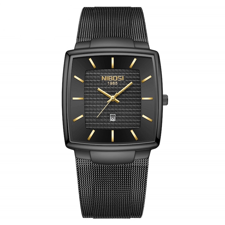 Мъжки часовник Nibosi Casual Elegant Analog Fashion Quartz Black