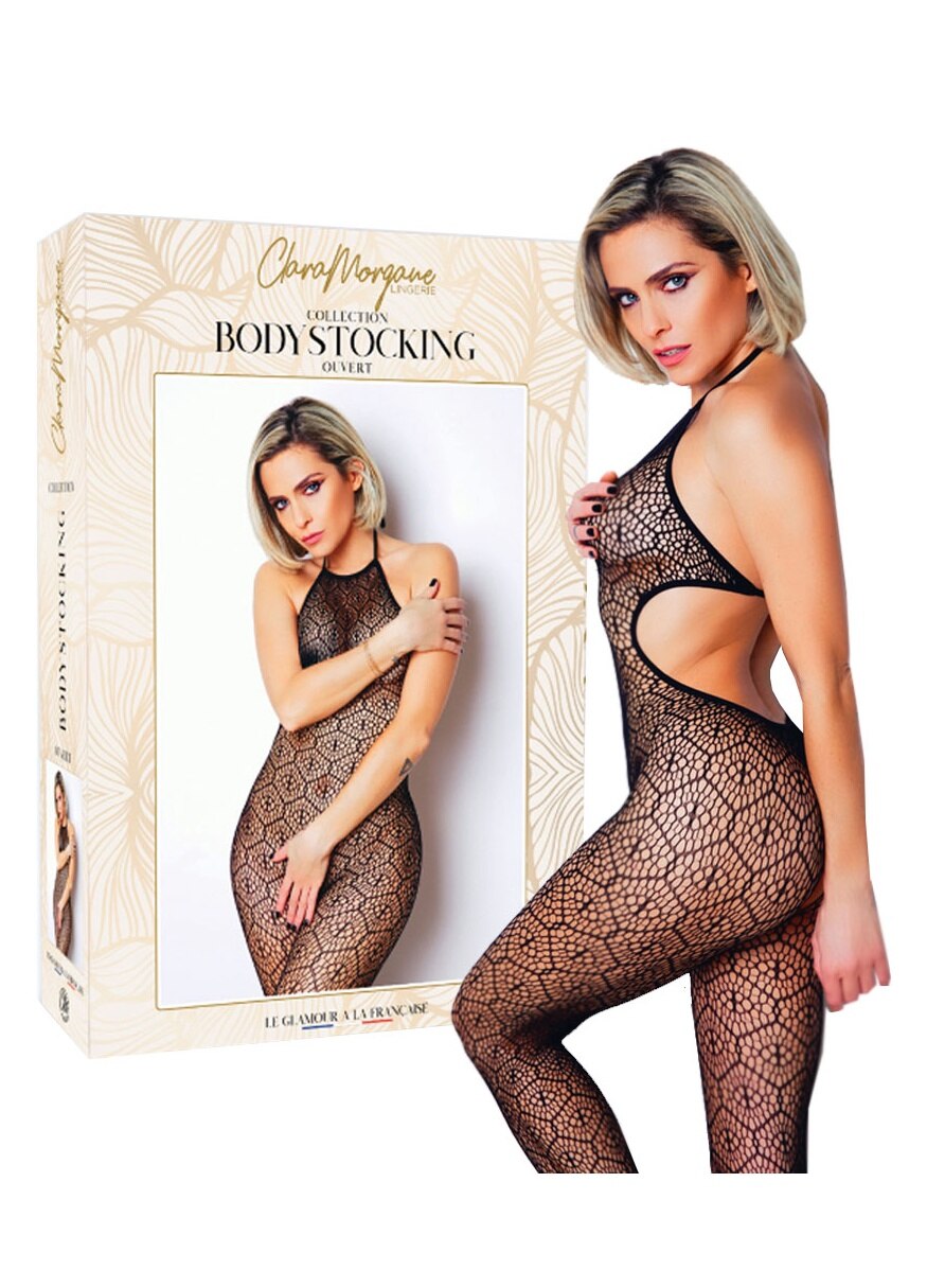 Lenjerie Sexy Aurora, Bodystocking, Detalii Fine, Decupaje Spate, Negru, Clara  Morgane, poliamida/ elastan, One Size - eMAG.ro