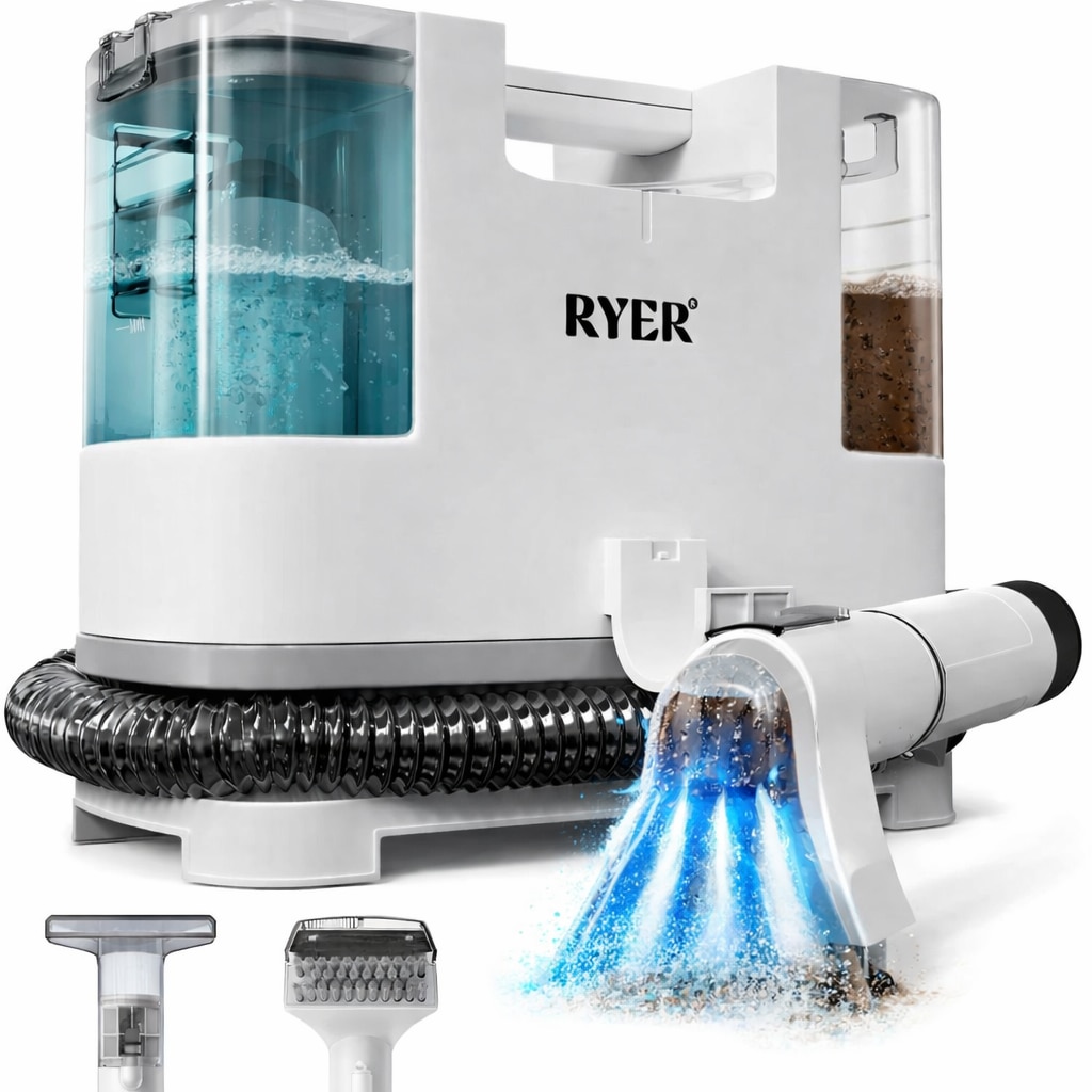 Aspirator profesional cu spalare Ryer Carpet Cleaner Injectie-Extractie, Curatator de pete textile, saltele, covoare, tapiterii, mocheta, podele