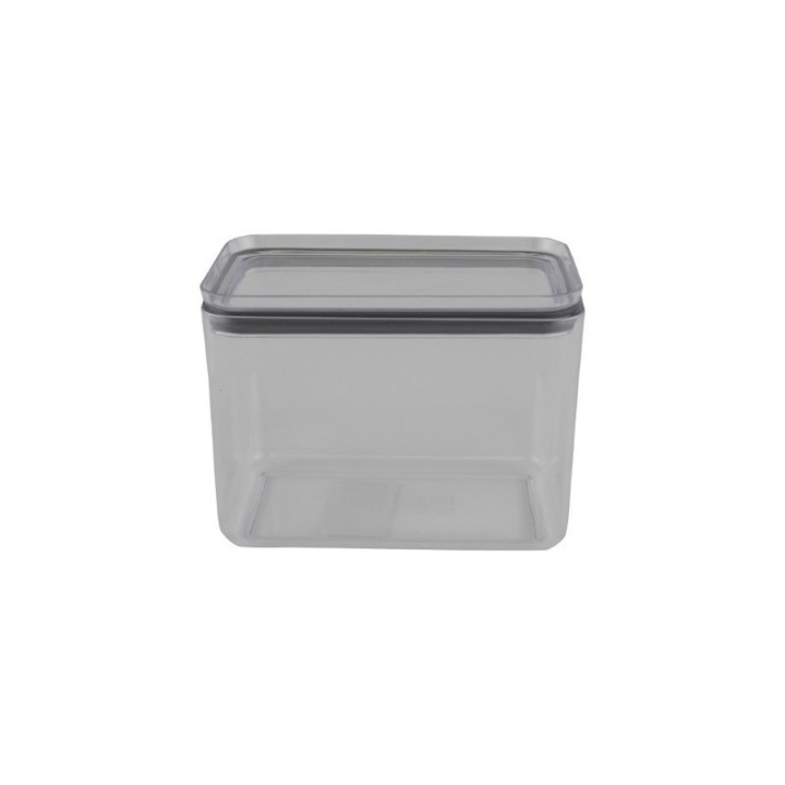 Cutie pentru alimente, plastic, transparenta, dreptunghiulara, medie, pentru depozitat condimente sau mancare, 1.7L