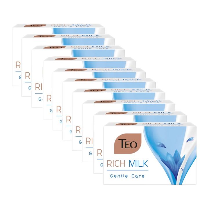 Sapun solid ingrijire delicata Teo Rich Milk, 10 x 90 gr