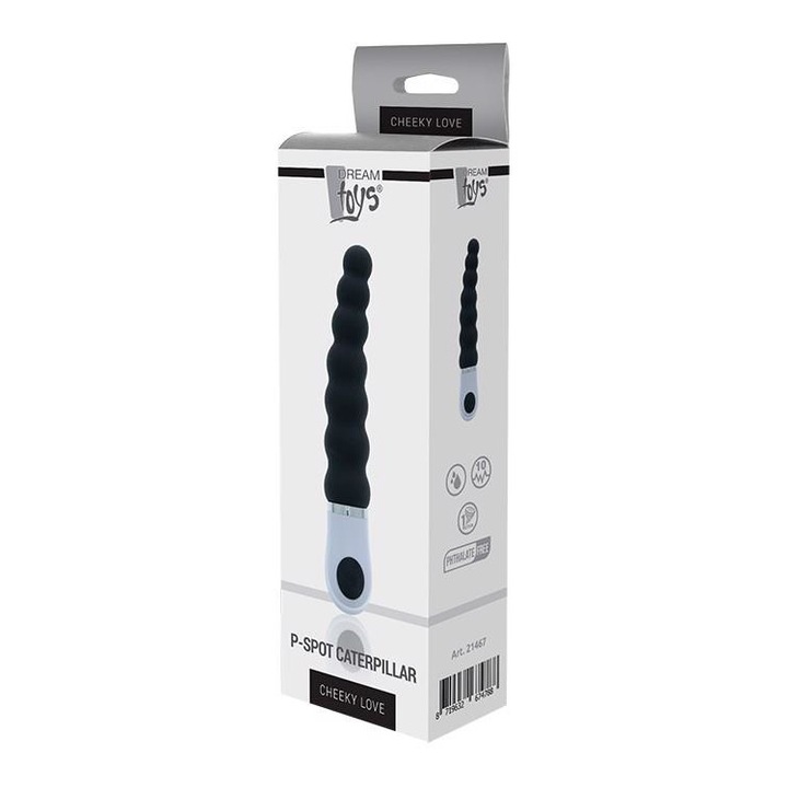 Анален вибратор Dream Toys, 10 функции, силикон, черен, 10.5x2.5cm