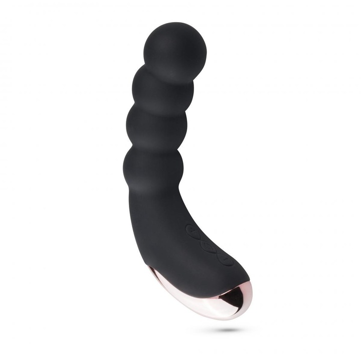 Vibrator, Boss of Toys, Pleasure Me, 10 viteze, silicon, negru, 16cm