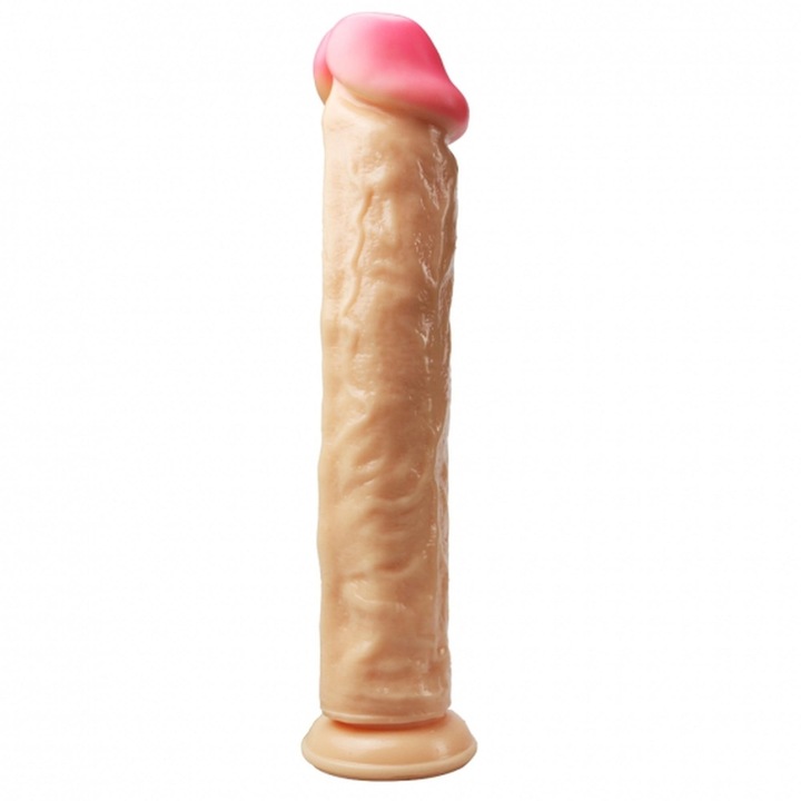 Dildo rotativ Boss of Toys, texturi realiste, ventuza, 28.5cm