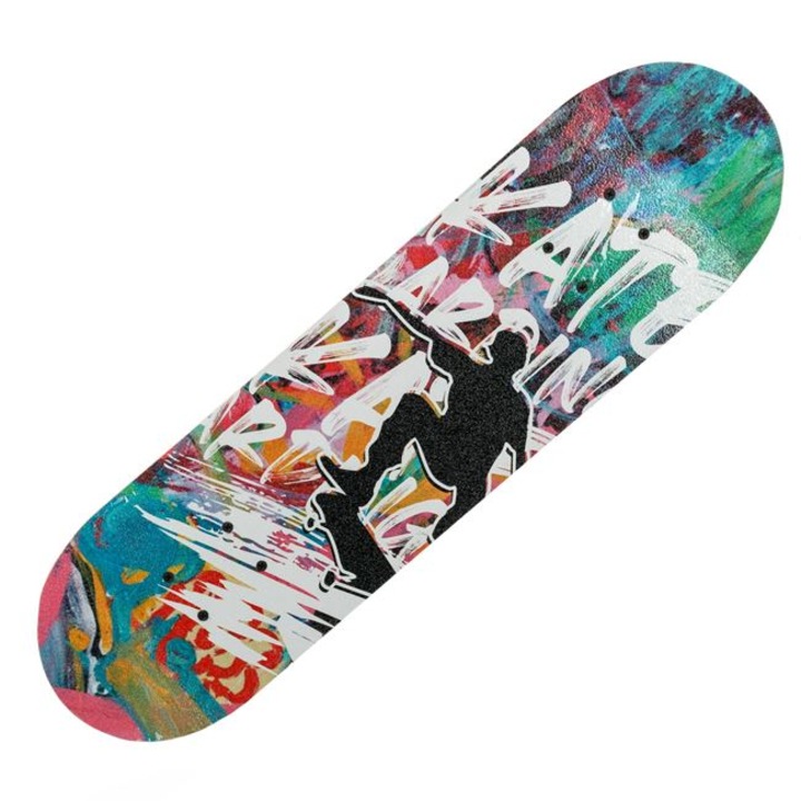 Skate board copii, greutate maxima 50 kg, cadru aluminiu, 70.5x20x8.5 cm, multicolor