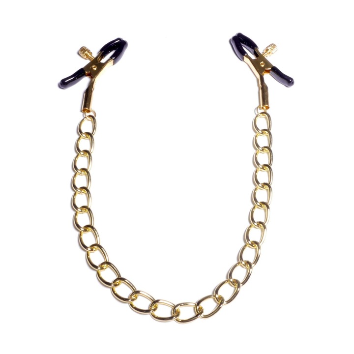 Cleme sfarcuri Boss of Toys, Exclusive Nipple Clamps No.16, lant elegant, reglabil, 38g, 41cm