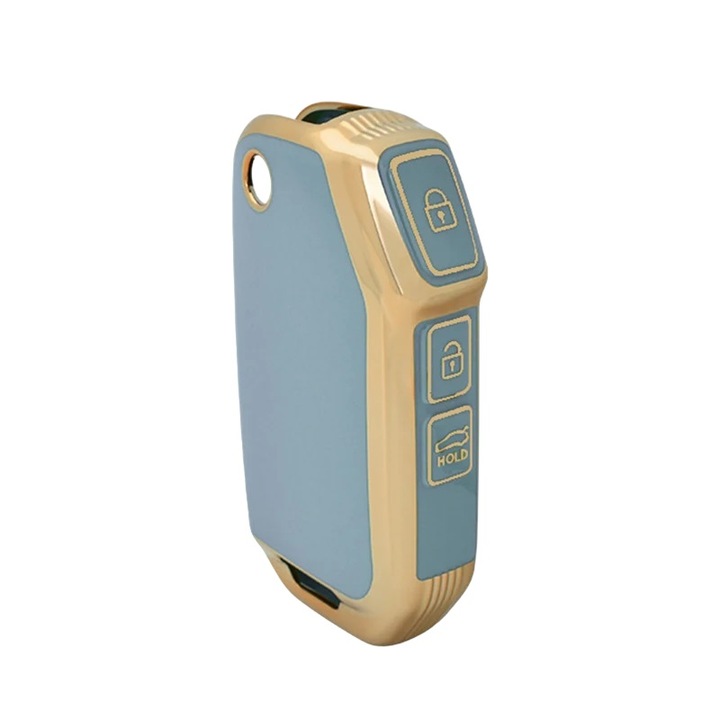 Husa pentru cheie briceag gri Kia Stinger GT Sorento Ceed CD Cerato Forte Xceed Sports K5 Seltos 2018 2019 2020 2022 2023