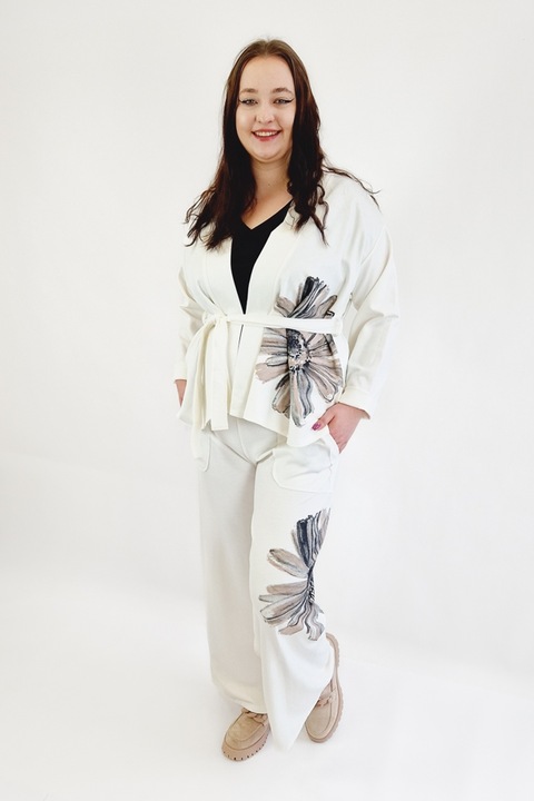 Set femei, viscoza/poliamida, alb, One Size