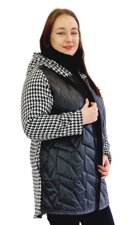 Noi konnyu kabat kapucnival, viszkoz/elasztan, fekete/feher, Fehér/Fekete