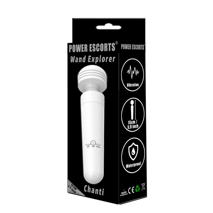 Vibrátor Explorer, 15 cm, fehér, vízálló