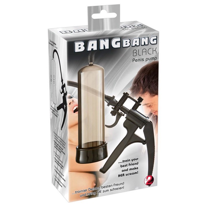 Секс помпа You2Toys, Bang Bang Black, PVC, Plastic, TPE, 22 см, Черен