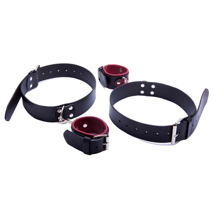 BDSM комплект boss of toys, Естествена кожа, Черен