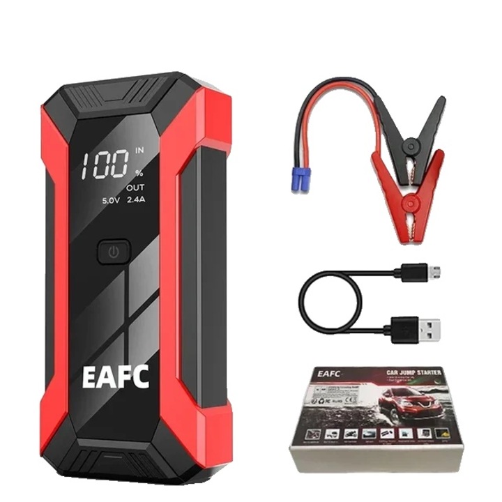 Токоизправител за кола, 2000A пиков ток, за бензинови двигатели до 6.0L, черен