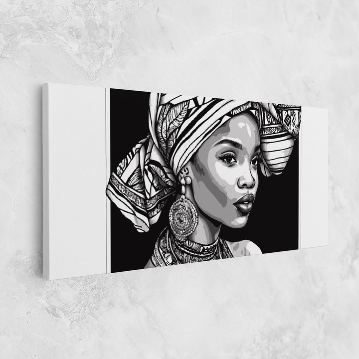 Tablou Canvas, 60x120 cm, Dormitor si Living, Femei, Femei Africane, Beautiful African Lady