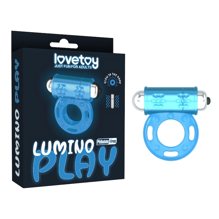Пръстен с вибратор Lovetoy, TPE, Lumino Play, 1,9 см