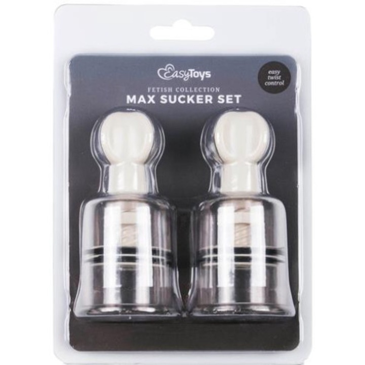 Вендузи за зърна Boss of Toys, Стимулация на зърната, Прозрачен, 2.8x10 см