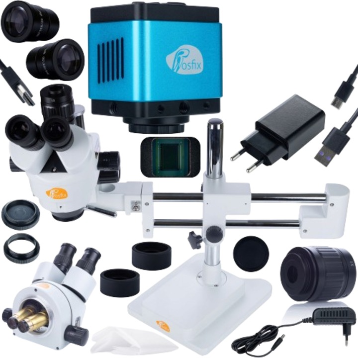 Rosfix Jupiter Pro MSJP-T-SDMS1 trinokuláris mikroszkóp, 7x-45x zoom, Aquarius PRO 8.29mp kamera, Planets PRO sorozat
