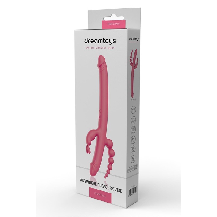 Dreamtoys Anywhere Pleasure Vibe - akkus, 4 ágú vibrátor (pink)