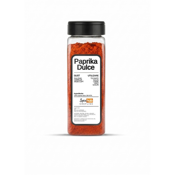 Paprika Dulce 500 g, SpiceHub, condiment natural, boia dulce de calitate superioara, aroma intensa, pentru gratar, carne, sosuri si legume coapte, ambalaj economic