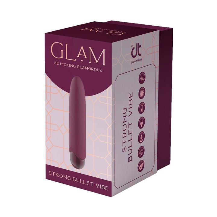Вибратор Bullet Glam Dream Toys, 3 скорости, 4 ритъма, Силикон, Водоустойчив, 10.5x2.1cm