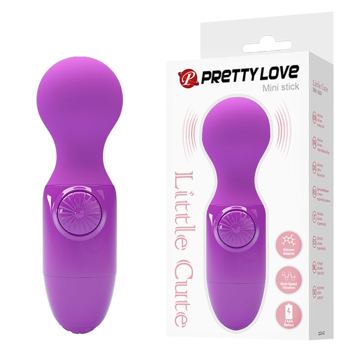 Вибратор Pretty Love Mini Stick, лилав, малък размер, водоустойчив