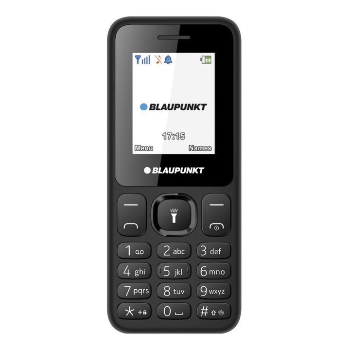 Blaupunkt V18 Mobiltelefon, Bluetooth, színes kijelző, FM-Rádió, fekete +YETTEL SIM kártya