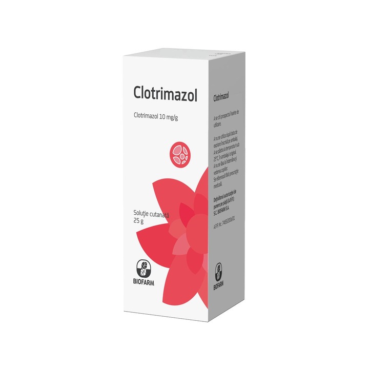 Клотримазол разтвор, Антимикотик, 25 g, Biofarm