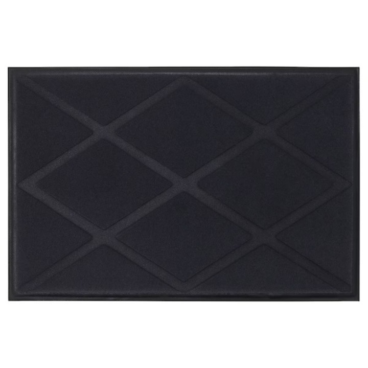 Covor intrare, 60x90 cm, din poliester, antiderapant, stabil, gri