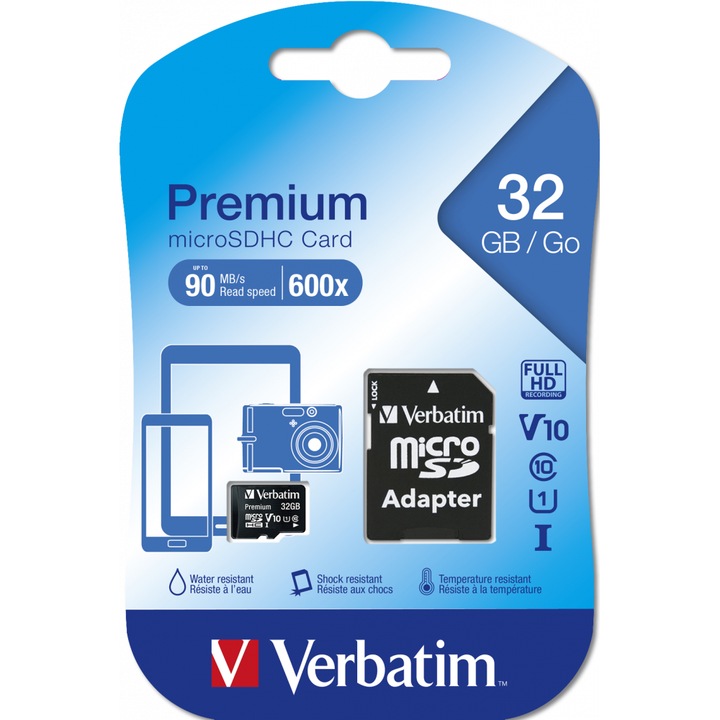 32GB microSDHC премиум карта с памет с адаптер, UHS-I V10 U1 Class 10