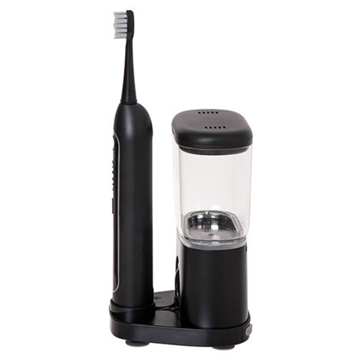 Periuta de dinti sonica, perie sonica ADLER AD 2180, 2 in 1 periuta sonica si irigator, 1200-1700 miscari/min, presiune 40-100 PSI, rezervor 500 ml, 2 capete incluse, incarcare USB-C, Negru, 1 bucata