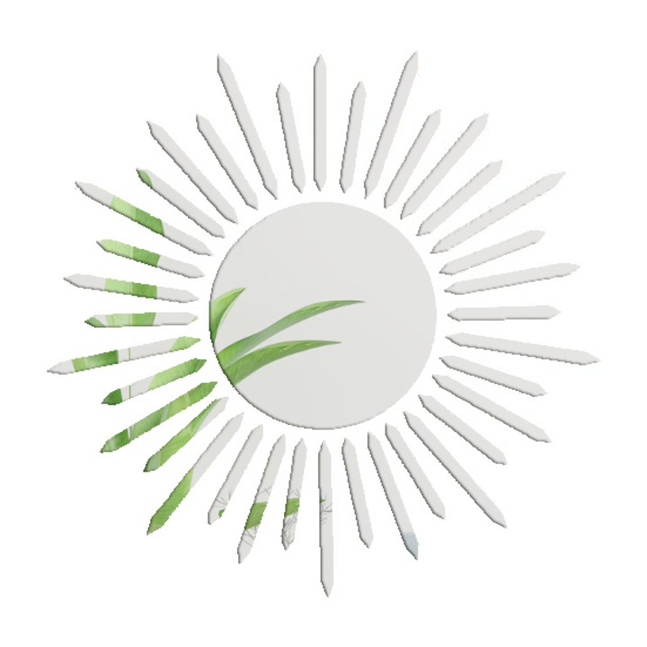 Oglinzi CCmax, Model Soare cu Raze Drepte, Silver reflective, Acrilice, Autoadezive pentru Decor si Design Interior, 37 piese, 350x350 mm