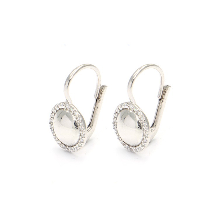 Cercei dama, MG, Aur, 2.15 g, Argintiu