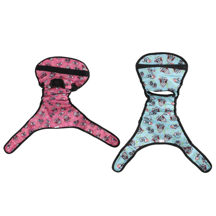 Pelenka kutyáknak, QttvbTna, pamut, rózsaszín/kék, 2 db-os szett, XS (35-45cm)