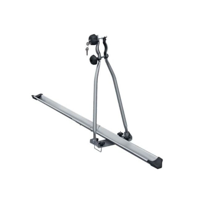 Автомобилна стойка за велосипед MENABO, Багажник за колело, Монтаж на напречни греди, Метален, Сребрист