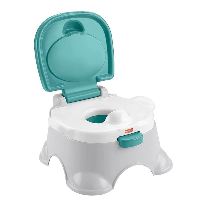 Бебешко гърне Fisher Price 3в1 1978230 20-28, Гърне, седалка и стълбичка, 21 х 34 х 34.8 см, Бял/Син