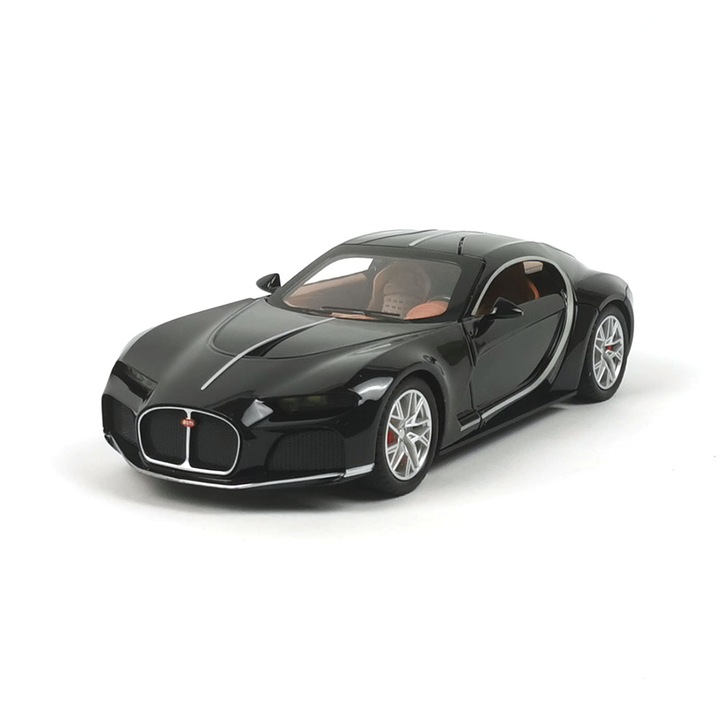 Bugatti Atlantic fémautó, 1:24, Fekete, Csomagolás nélkül