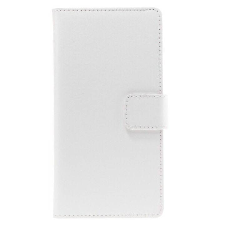 Защитен флип капак, съвместим със Sony Xperia Z2, Slim Leather Case, екологична кожа, бял